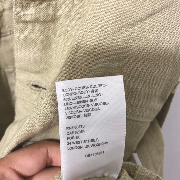 NWT UO Boho Linen Button-Front Shortall Overall - Picture 11 of 14